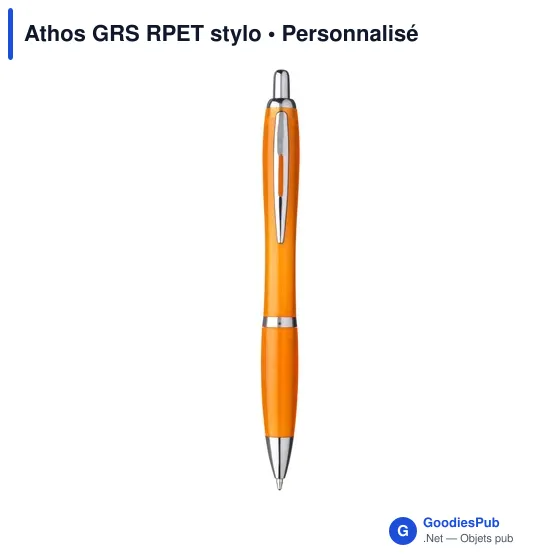 Stylo bille personnalisable Athos GRS en PET recyclé avec logo - Image 8
