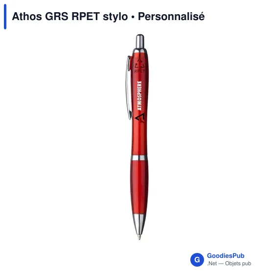 Stylo bille personnalisable Athos GRS en PET recyclé avec logo - Image 9