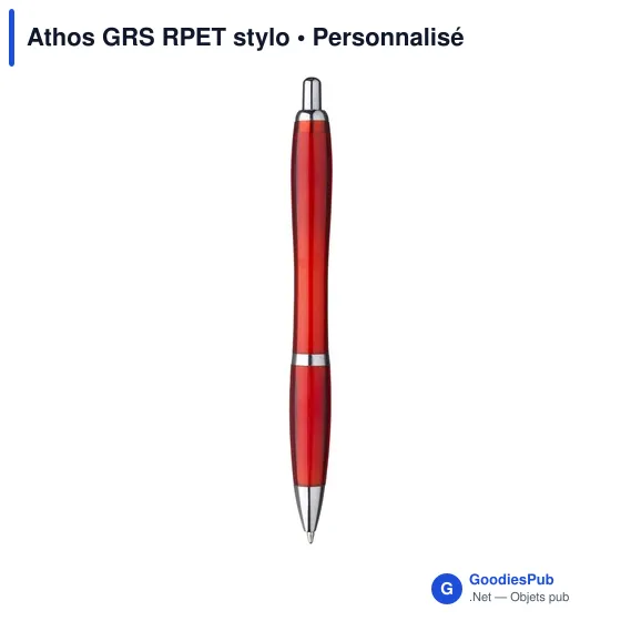 Stylo bille personnalisable Athos GRS en PET recyclé avec logo - Image 10