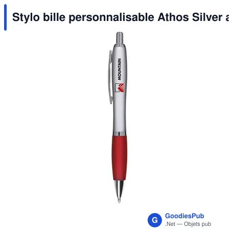 Stylo bille personnalisable Athos Silver avec logo
