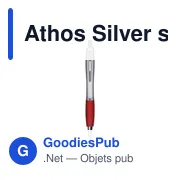 Stylo bille personnalisable Athos Silver avec logo - Miniature 2