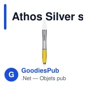 Stylo bille personnalisable Athos Silver avec logo - Miniature 3