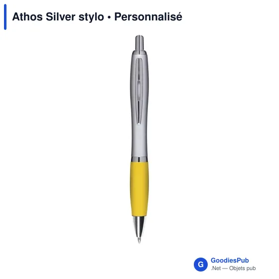 Stylo bille personnalisable Athos Silver avec logo - Image 3