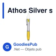 Stylo bille personnalisable Athos Silver avec logo - Miniature 4