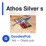 Stylo bille personnalisable Athos Silver avec logo - Miniature 6