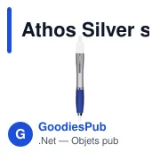 Stylo bille personnalisable Athos Silver avec logo - Miniature 7