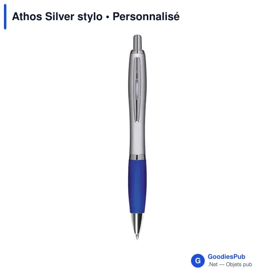 Stylo bille personnalisable Athos Silver avec logo - Image 7