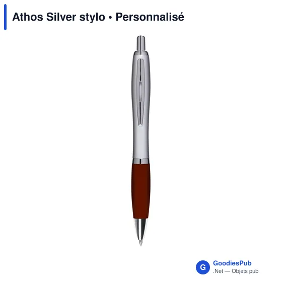 Stylo bille personnalisable Athos Silver avec logo - Image 9