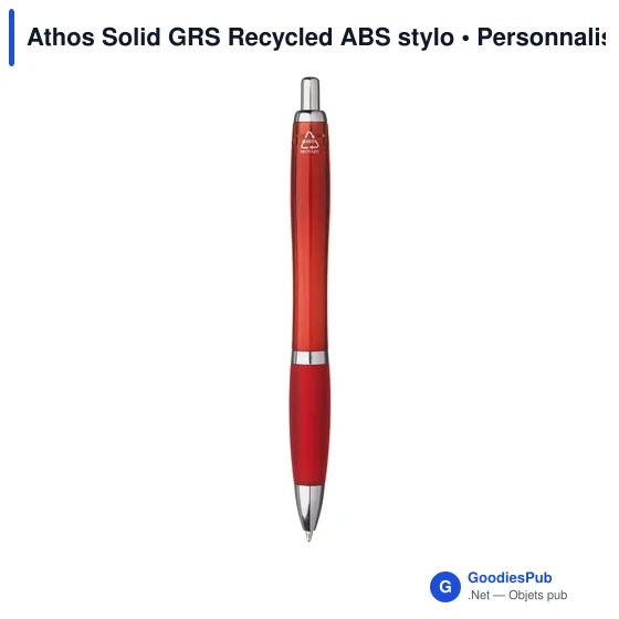 Stylo bille personnalisable en ABS recyclé avec logo - Athos Solid GRS - Image 12