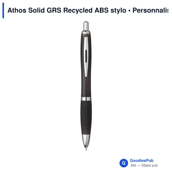 Stylo bille personnalisable en ABS recyclé avec logo - Athos Solid GRS - Image 5