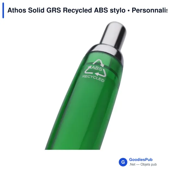 Stylo bille personnalisable en ABS recyclé avec logo - Athos Solid GRS - Image 8