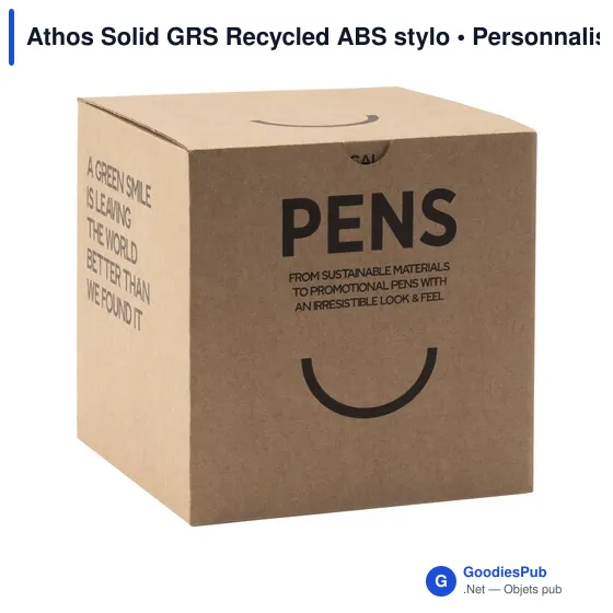 Stylo bille personnalisable en ABS recyclé avec logo - Athos Solid GRS - Image 9