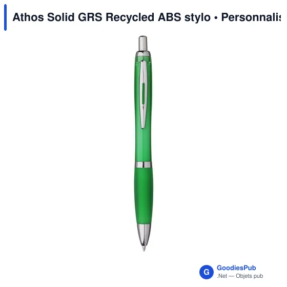 Stylo bille personnalisable en ABS recyclé avec logo - Athos Solid GRS - Image 10