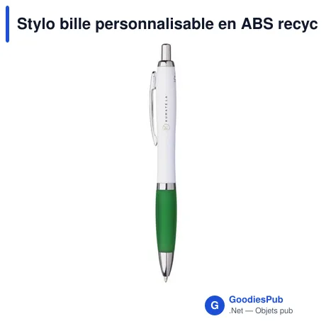 Stylo bille personnalisable en ABS recyclé avec logo - Athos Trans GRS
