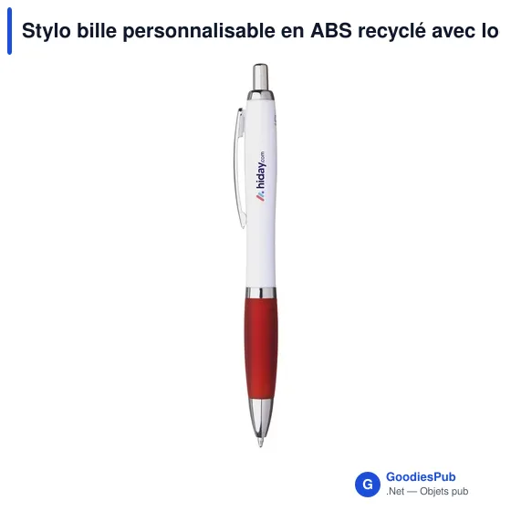 Stylo bille personnalisable en ABS recyclé avec logo - Athos Trans GRS - Image 6