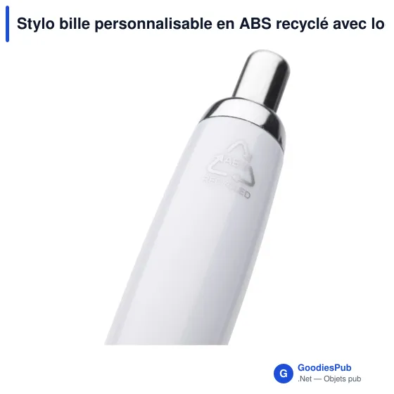 Stylo bille personnalisable en ABS recyclé avec logo - Athos Trans GRS - Image 8