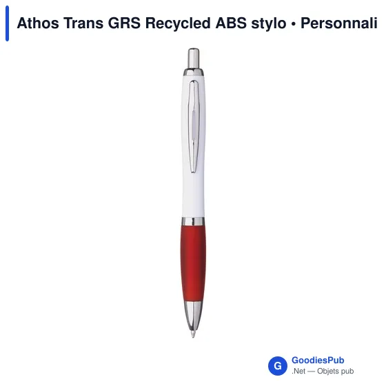 Stylo bille personnalisable en ABS recyclé avec logo - Athos Trans GRS - Image 10