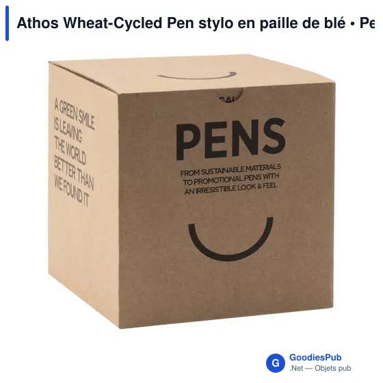 Stylo à bille personnalisable en paille de blé avec logo - Athos Wheat-Cycled Pen - Image 3