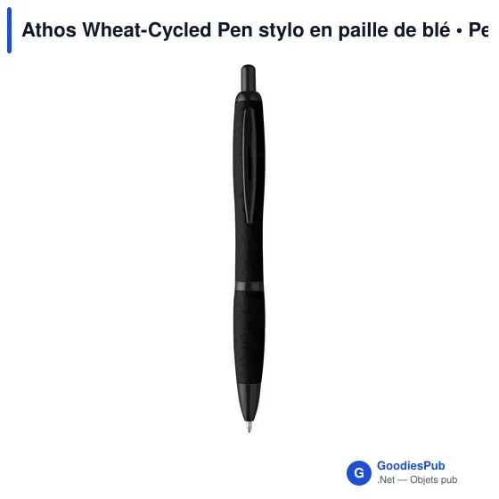 Stylo à bille personnalisable en paille de blé avec logo - Athos Wheat-Cycled Pen - Image 4