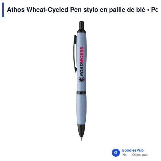 Stylo à bille personnalisable en paille de blé avec logo - Athos Wheat-Cycled Pen - Image 5