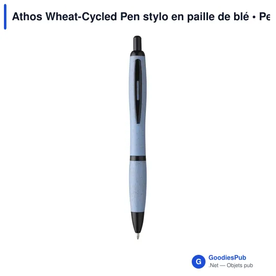Stylo à bille personnalisable en paille de blé avec logo - Athos Wheat-Cycled Pen - Image 8