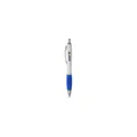 Variante bleu foncé - Stylo bille personnalisable Athos White avec logo