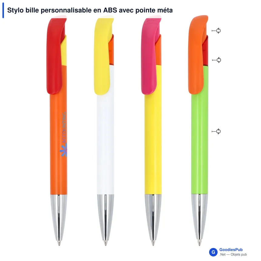 Stylo bille personnalisable en ABS avec pointe métal - Atlas Combi - Image 1
