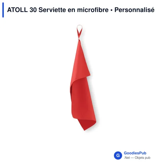 Serviette en microfibre personnalisable ATOLL 30 avec logo - Image 1