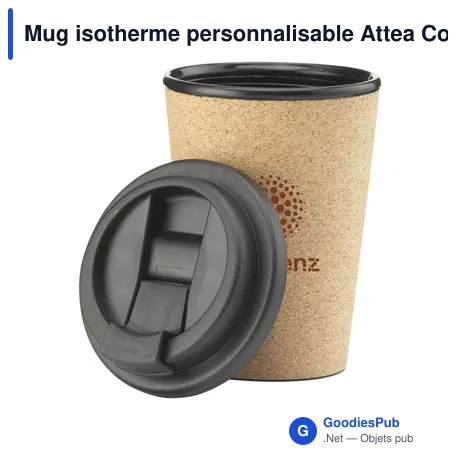Mug isotherme personnalisable Attea Cork 350 ml avec logo