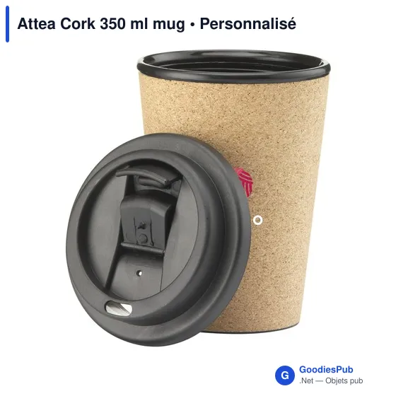 Mug isotherme personnalisable Attea Cork 350 ml avec logo - Image 2