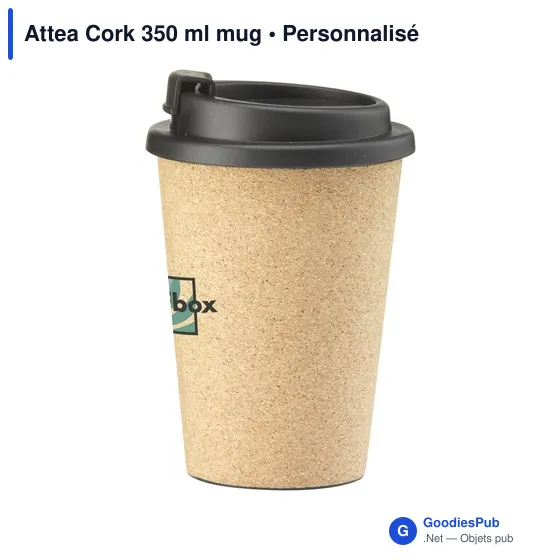 Mug isotherme personnalisable Attea Cork 350 ml avec logo - Image 3