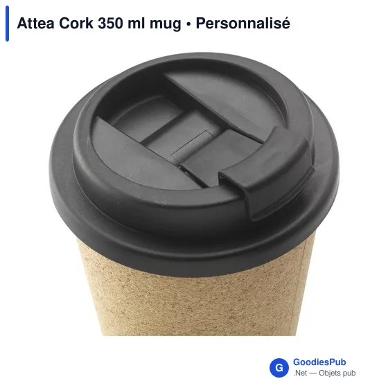 Mug isotherme personnalisable Attea Cork 350 ml avec logo - Image 4