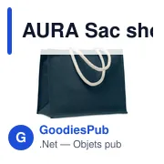AURA Sac shopping en jute - Miniature 1