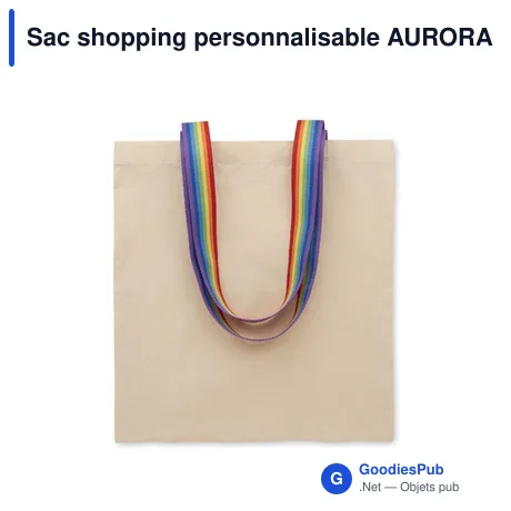 Sac shopping personnalisable AURORA en coton 180gsm avec logo
