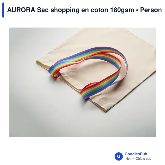 Sac shopping personnalisable AURORA en coton 180gsm avec logo - Image 4