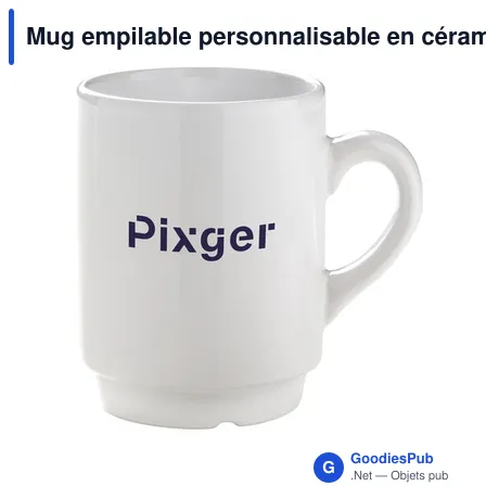 Mug empilable personnalisable en céramique - AutoMug 185 mlavec logo