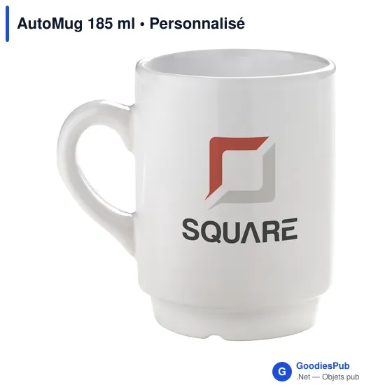 Mug empilable personnalisable en céramique - AutoMug 185 mlavec logo - Image 2