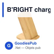 B'RIGHT chargeur sans fil en bambou 10W, support pour téléphone | Wilder - Miniature 1