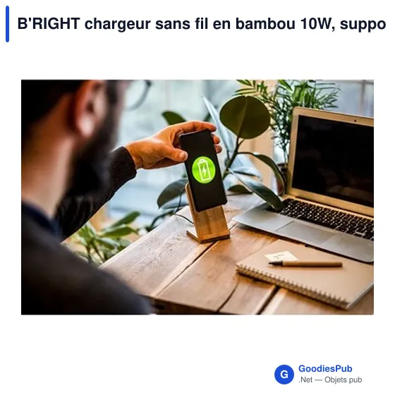 B'RIGHT chargeur sans fil en bambou 10W, support pour téléphone | Wilder - Image 5