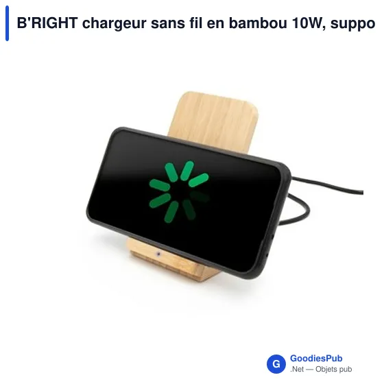 B'RIGHT chargeur sans fil en bambou 10W, support pour téléphone | Wilder - Image 8