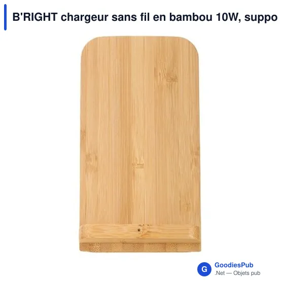 B'RIGHT chargeur sans fil en bambou 10W, support pour téléphone | Wilder - Image 9