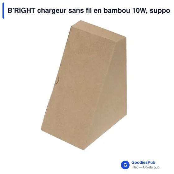 B'RIGHT chargeur sans fil en bambou 10W, support pour téléphone | Wilder - Image 10