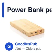 Power Bank personnalisable en bambou 8000 mAh avec logo | Caroline - Miniature 1