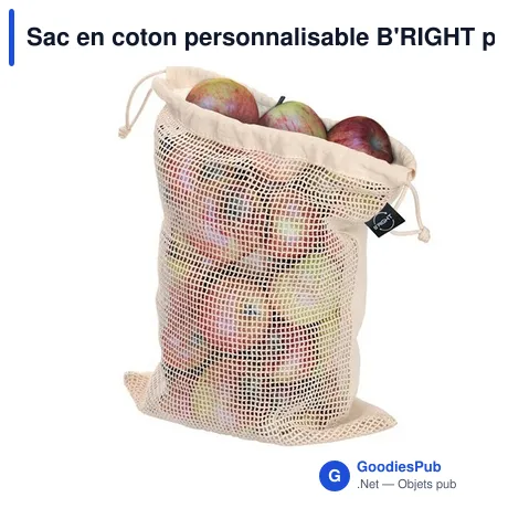 Sac en coton personnalisable B'RIGHT pour fruits et légumes - Brandonavec logo