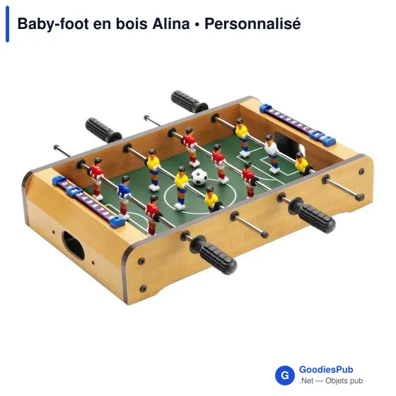 Baby-foot en bois personnalisable avec logo - Alina - Image 1