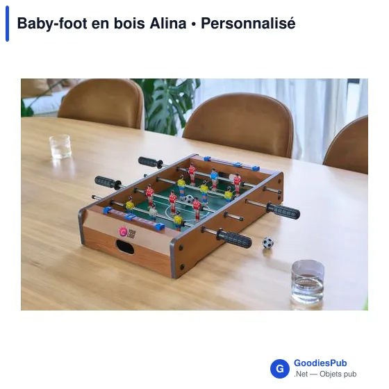 Baby-foot en bois personnalisable avec logo - Alina - Image 4