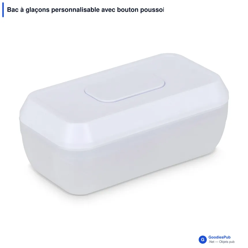 Bac à glaçons personnalisable avec bouton poussoir et logo - Push - Image 2