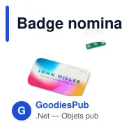 Badge nominatif personnalisable aimanté 50 x 30 mm avec logo - Magnet 50 - Miniature 1