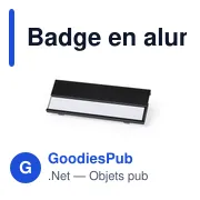 Badge en aluminium personnalisable avec logo - Badge Bindel - Miniature 1