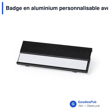 Badge en aluminium personnalisable avec logo - Badge Bindel